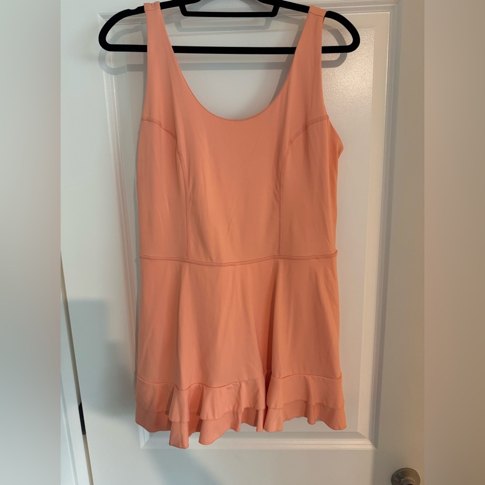 Peach Sleeveless Active Dress with Ruffle Hem